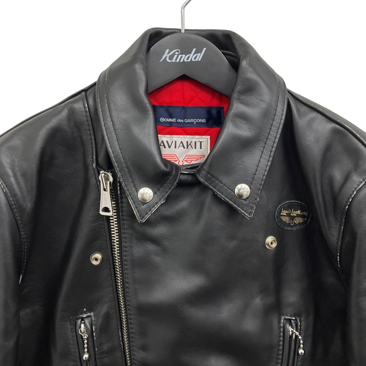 Lewis Leathers×COMME des GARCONS 青山限定 LIGHTNING FOREVER バックペィントライダースジャケット 古着・中古-4枚目のアイテム画像
