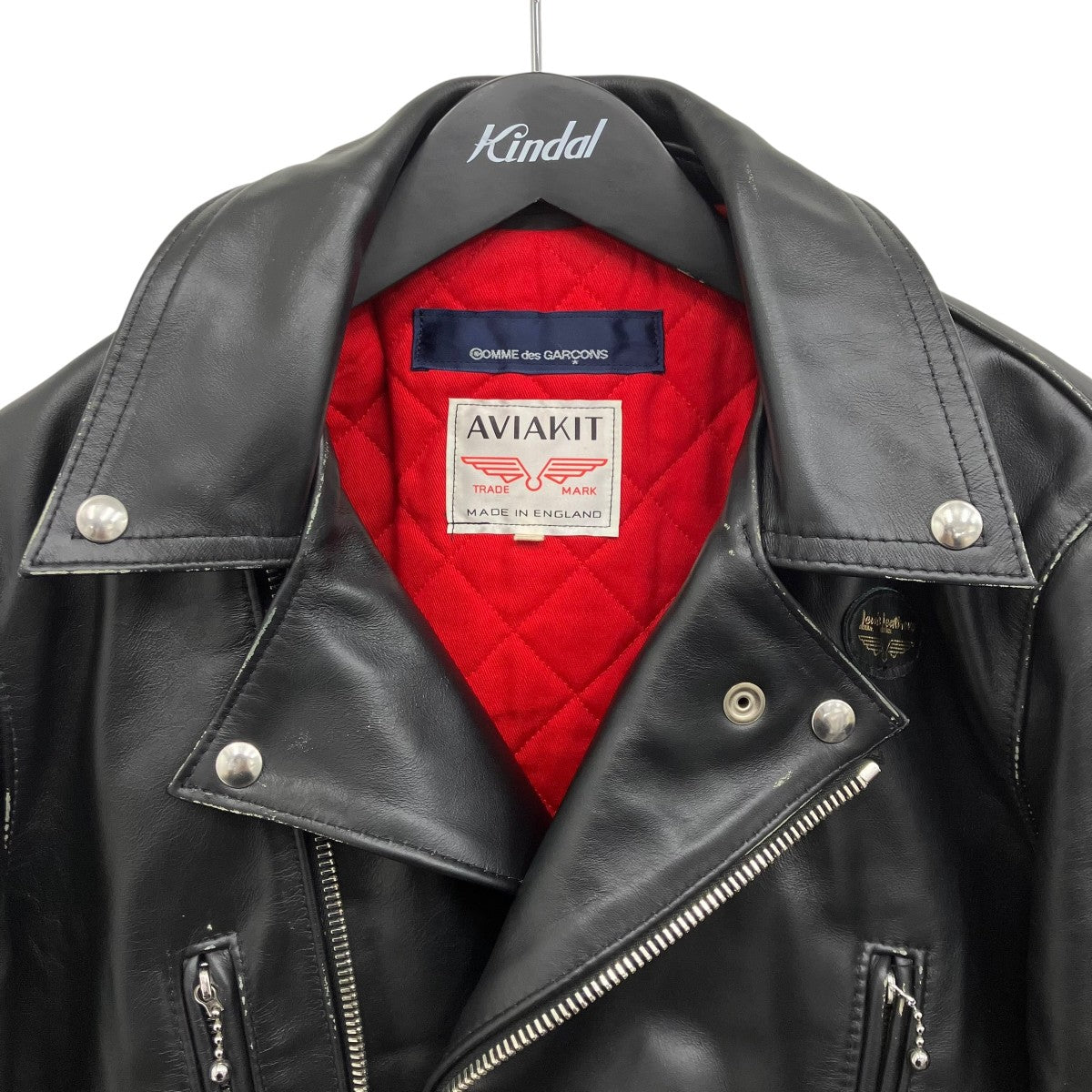 Lewis Leathers×COMME des GARCONS 青山限定 LIGHTNING FOREVER バックペィントライダースジャケット 古着・中古-5枚目のアイテム画像