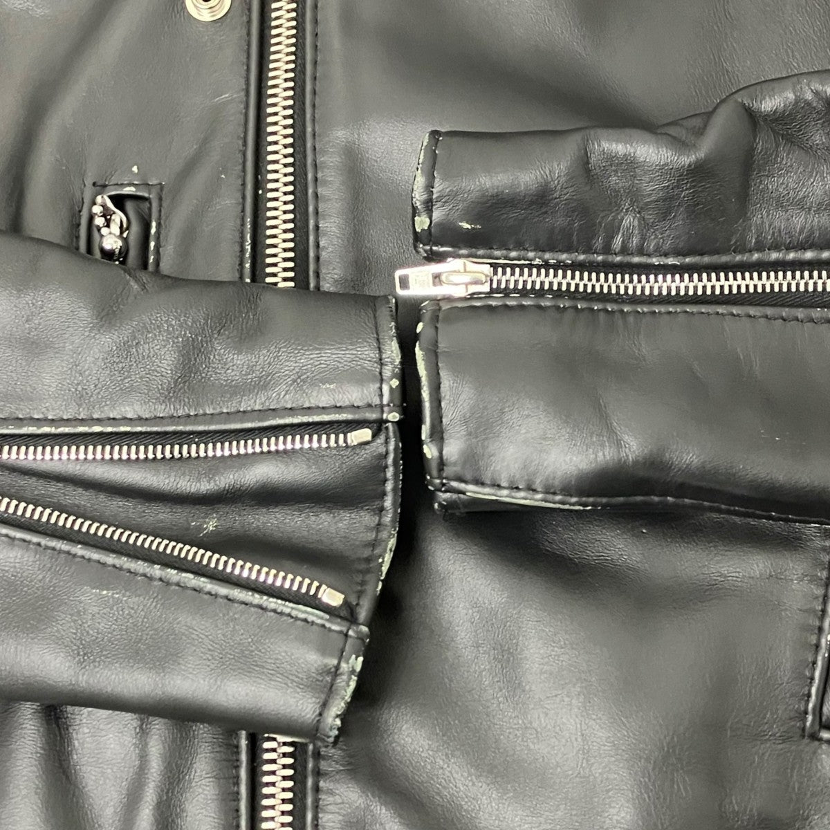 Lewis Leathers×COMME des GARCONS 青山限定 LIGHTNING FOREVER バックペィントライダースジャケット 古着・中古-8枚目のアイテム画像