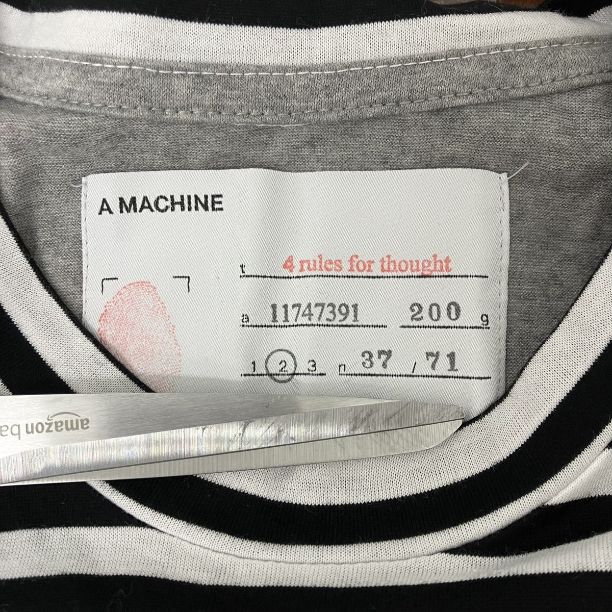 A MACHINE ドッキングボーダーカットソー 古着・中古-6枚目のアイテム画像