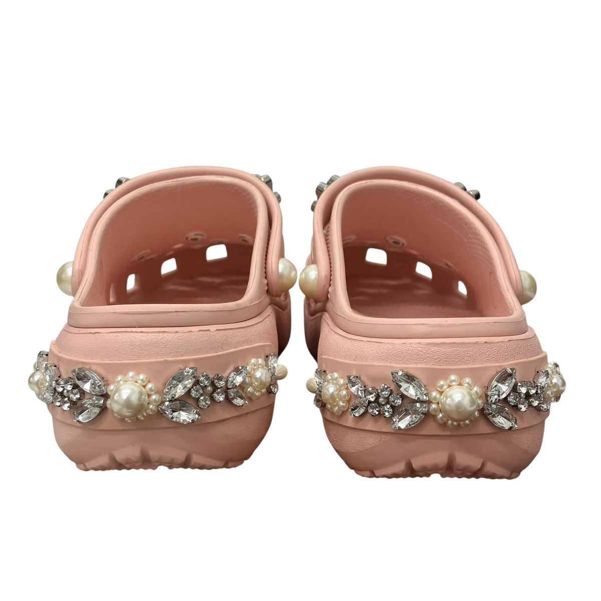 Simone Rocha×crocs ビジュークロッグ ピンク×シルバー サイズ W7(23.0