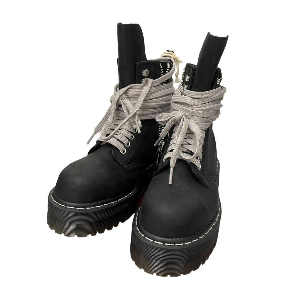 RICK OWENS×Dr．Martens クアッドソールスティールトゥブーツ 古着・中古-1枚目のアイテム画像