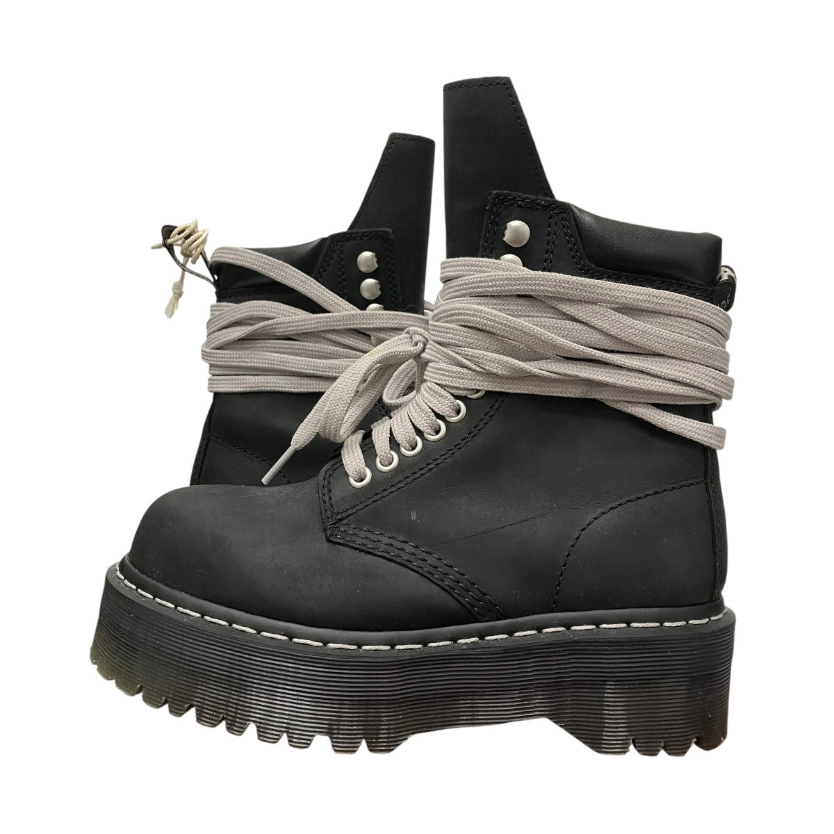 RICK OWENS×Dr．Martens クアッドソールスティールトゥブーツ 古着・中古-4枚目のアイテム画像