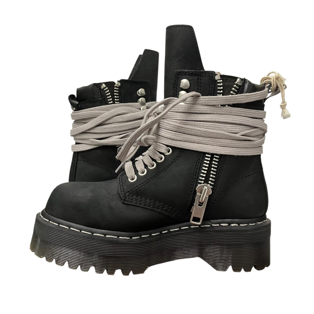 RICK OWENS×Dr．Martens クアッドソールスティールトゥブーツ 古着・中古-5枚目のアイテム画像