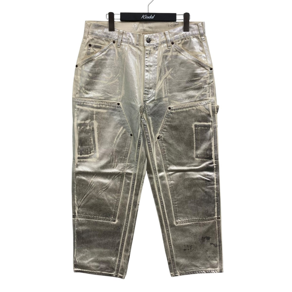 Foil Double Knee Painter Pantシルバーコーティングダブルニーデニムパンツ
