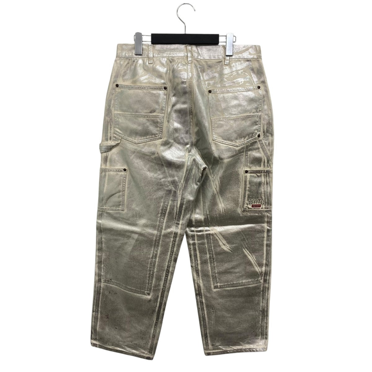 Foil Double Knee Painter Pantシルバーコーティングダブルニーデニムパンツ