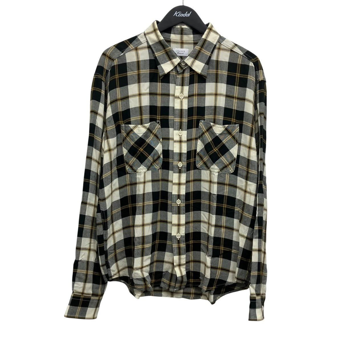 UNUSED 26SS long sleeve rayon check shirt チェックシャツ 古着・中古-1枚目のアイテム画像