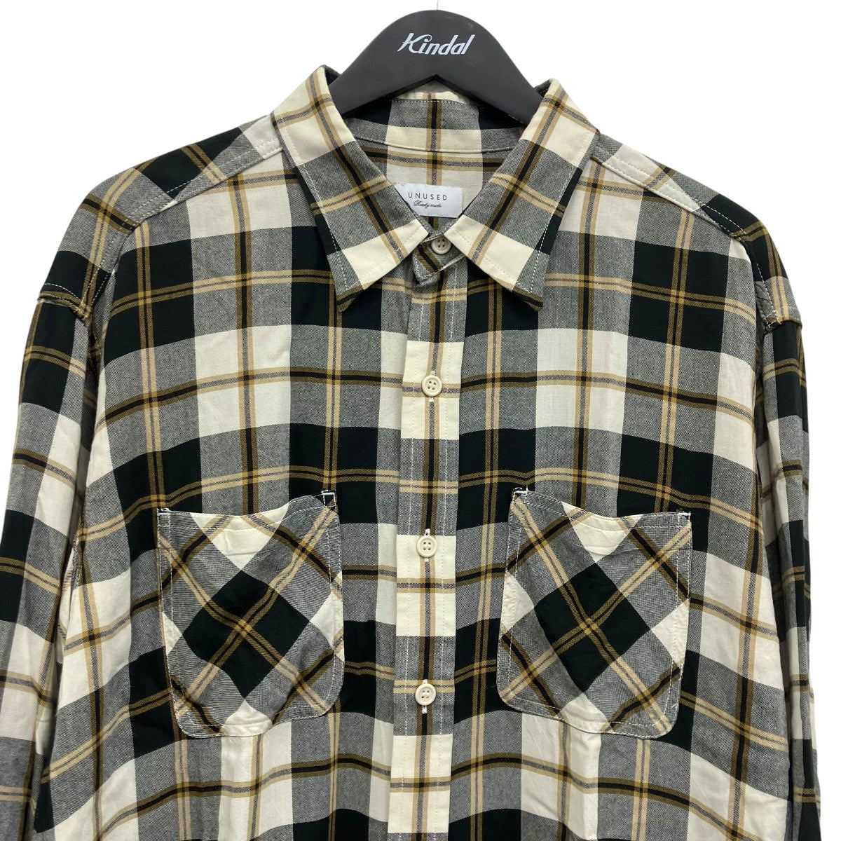 UNUSED 26SS long sleeve rayon check shirt チェックシャツ 古着・中古-3枚目のアイテム画像