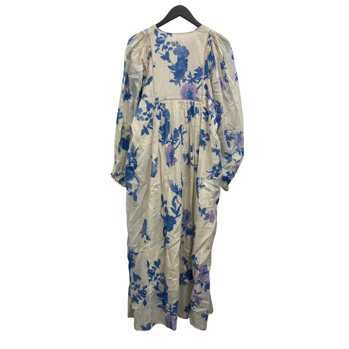ne quittez pas Cotton Voile Rose Print Hand Smocking Dress ワンピース 古着・中古-2枚目のアイテム画像