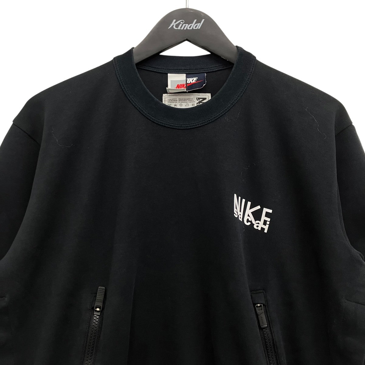 sacai nike 半袖　スウェット　サイズＬ　ブラック NIKE×sacai S U NRG Ss Top スウェットTシャツ DQ9056-010 ブラック