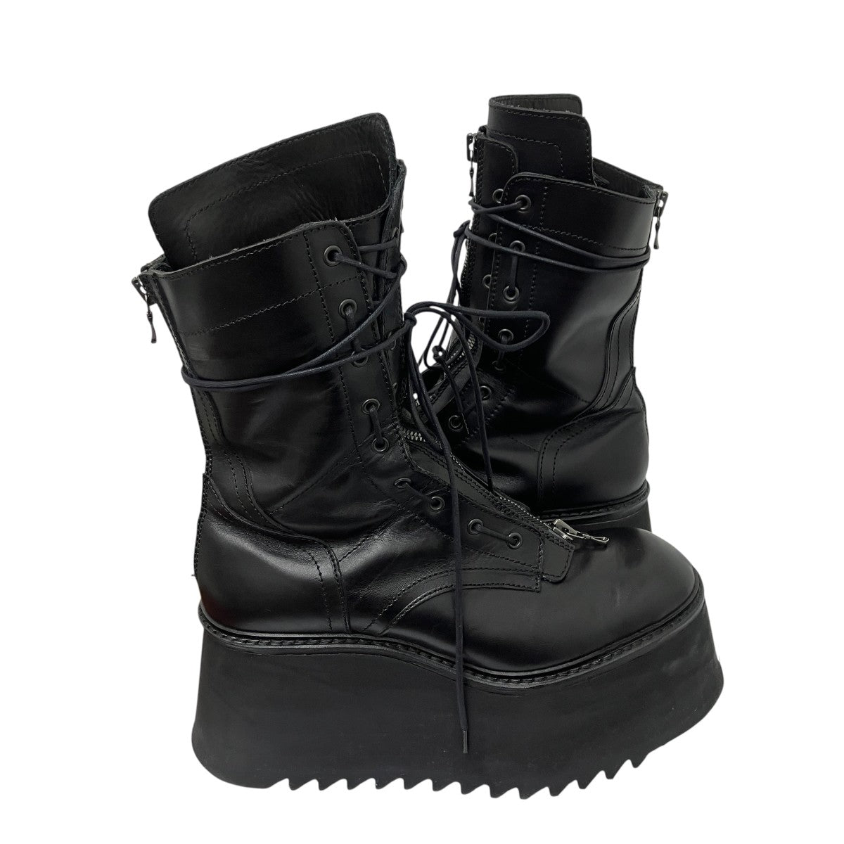 COW SKIN BOOTS レースアップブーツ