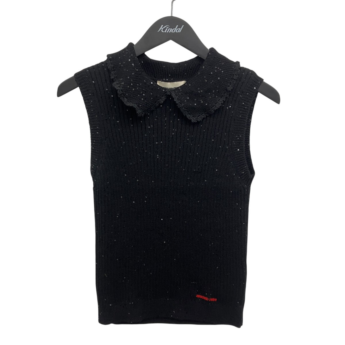 sequinned knit ラメノースリーブニット