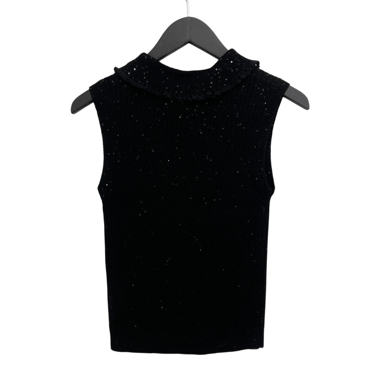 sequinned knit ラメノースリーブニット