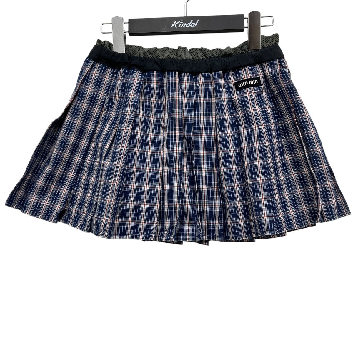 MIU MIU プリーツ チェック ミニスカート