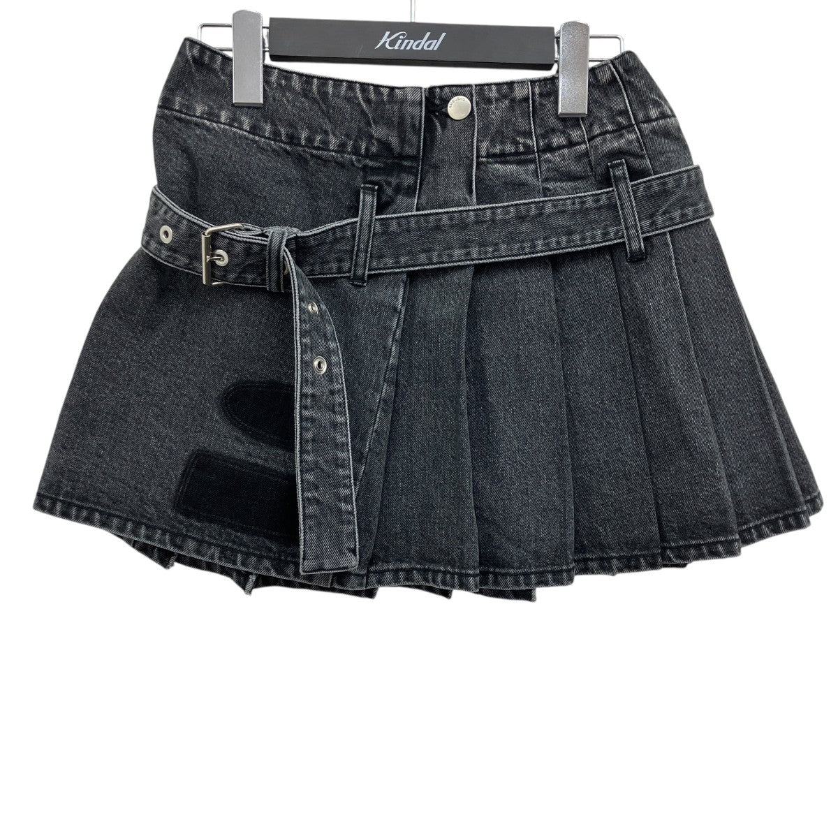 Pleated Belted Denim Skirt プリーツデニムスカート