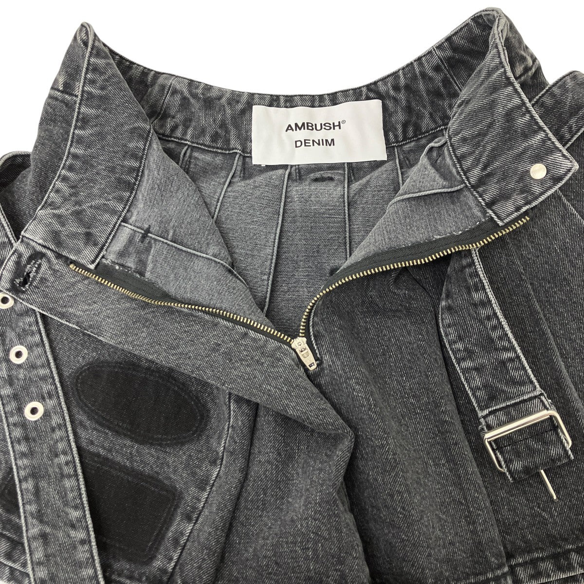 Pleated Belted Denim Skirt プリーツデニムスカート