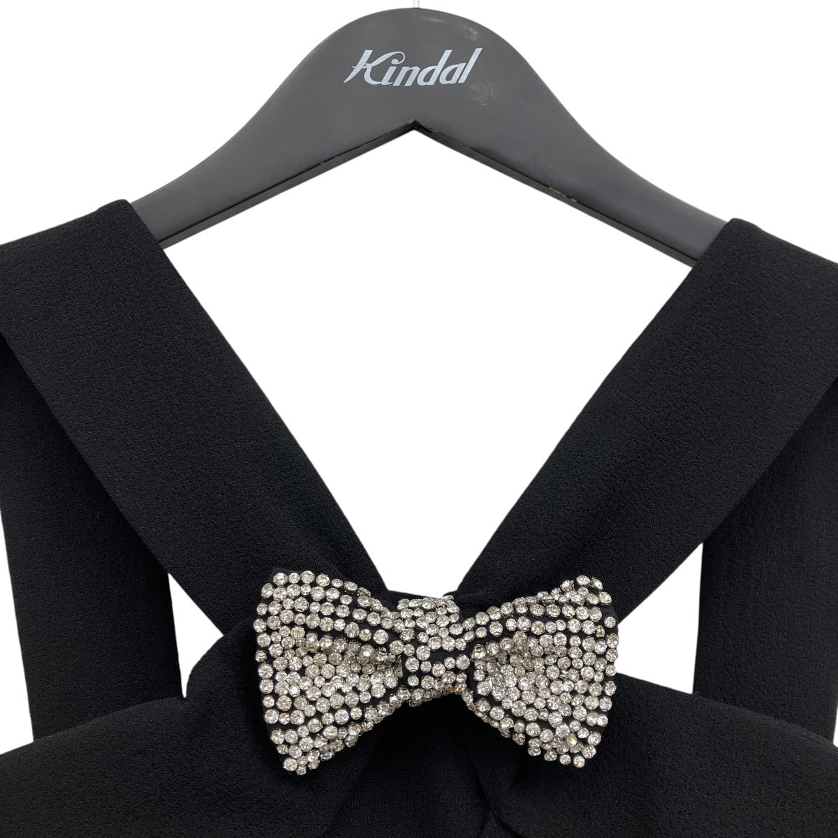 ラインストーンリボンミニドレス