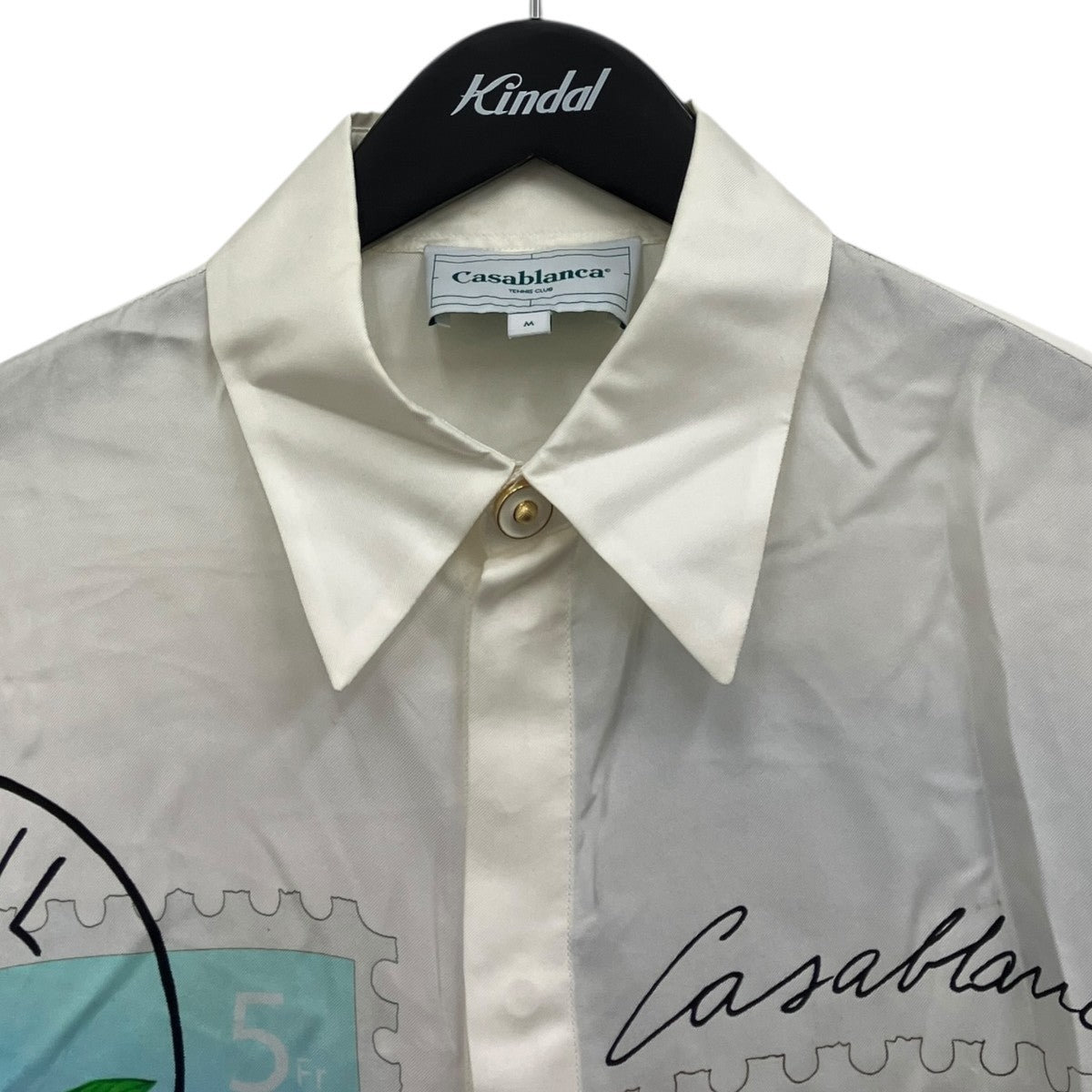 Long-Sleeve Silk Shirt ’Souvenirs De Vacances シルクプリントシャツ
