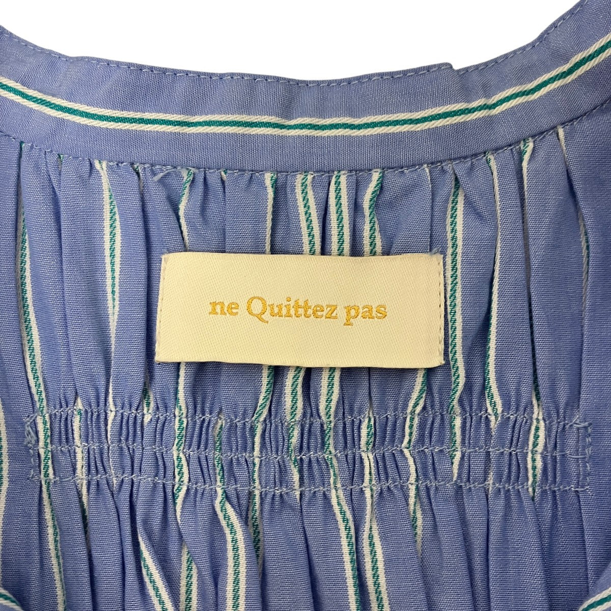 Poplin Stripe Flower Embroidery Sleeveless Dress ノースリーブフラワーエンブロイダリードレス