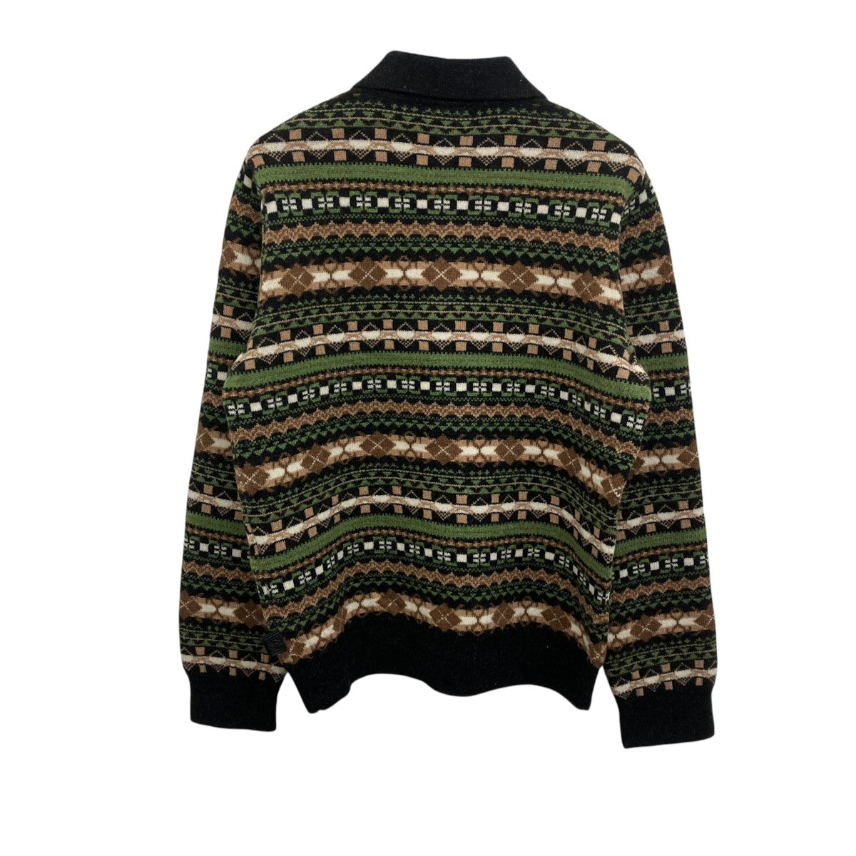 フェアアイル ウールジャガード ポロ ニット
