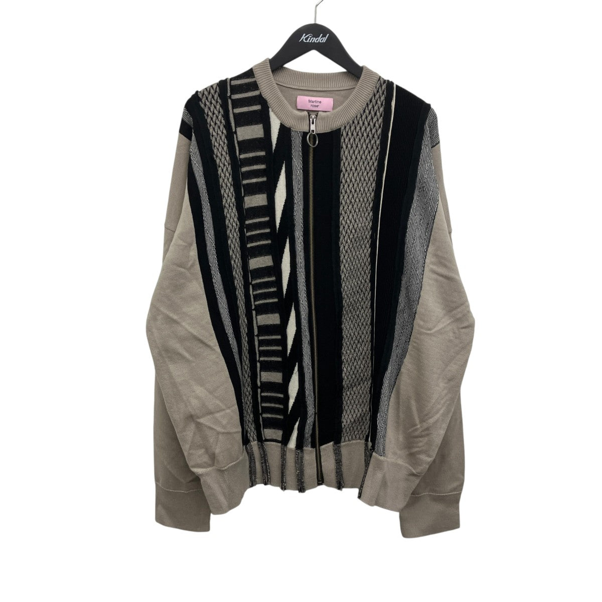 Multi Stripe Zip Up Crewジップカーディガン