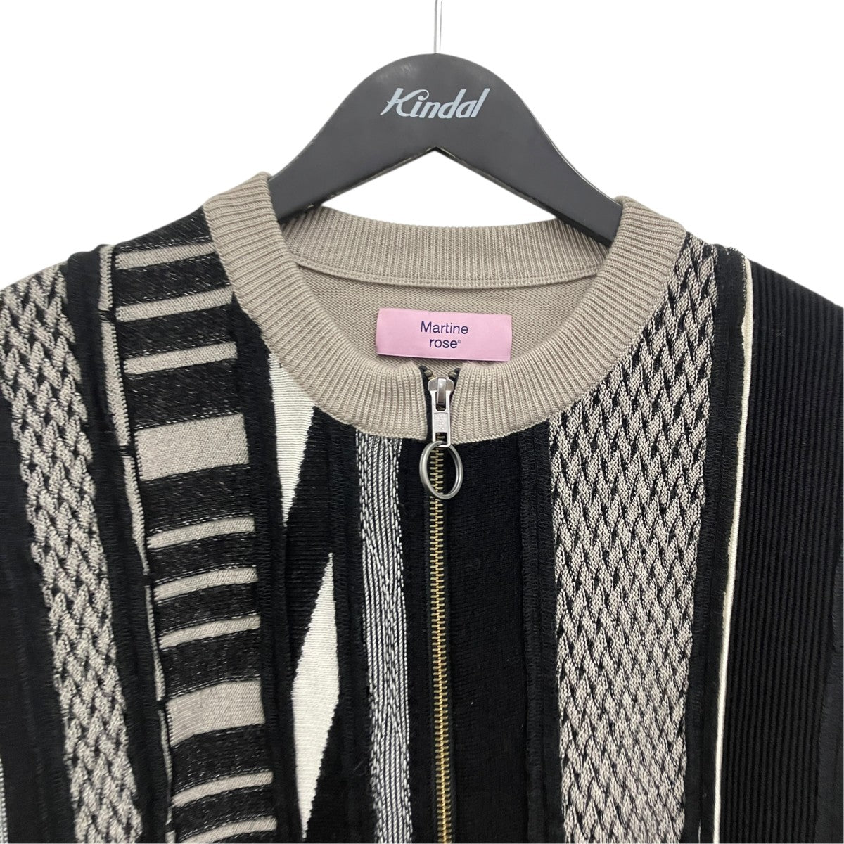 Multi Stripe Zip Up Crewジップカーディガン