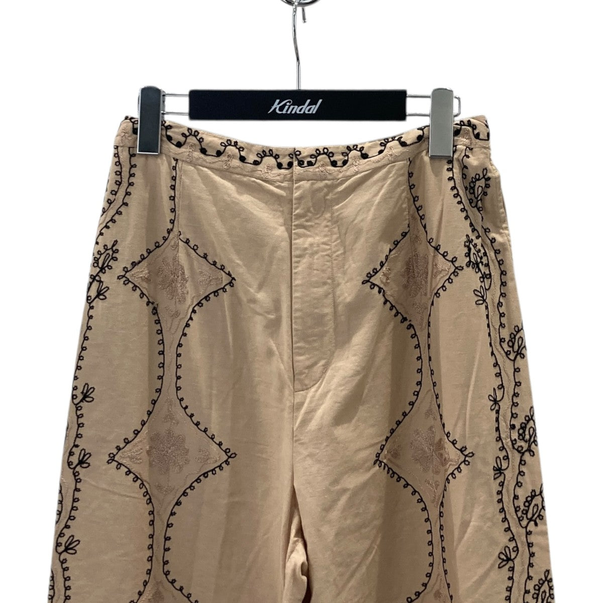 Cotton Linen Aari Embroidery Pantsエンブロイダリーデザインリネンブレンドパンツ020652SA2