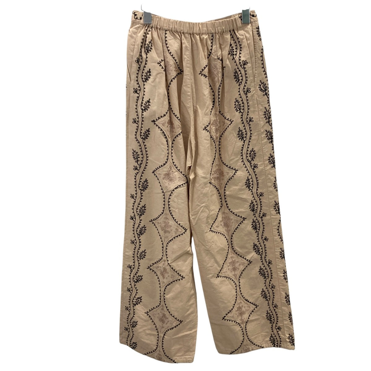 Cotton Linen Aari Embroidery Pantsエンブロイダリーデザインリネンブレンドパンツ020652SA2