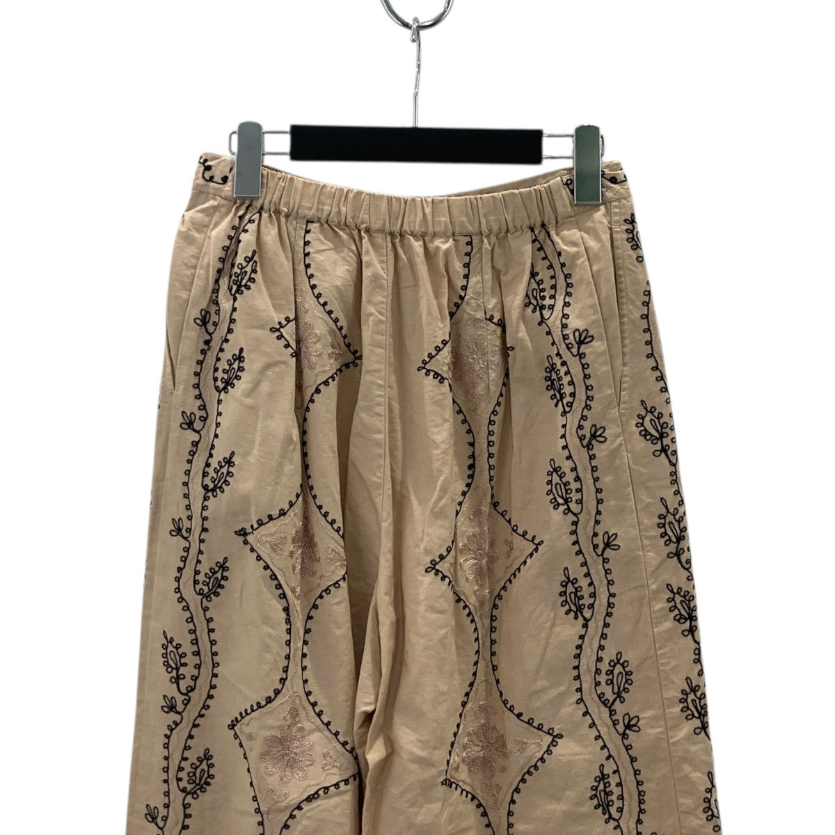 Cotton Linen Aari Embroidery Pantsエンブロイダリーデザインリネンブレンドパンツ020652SA2