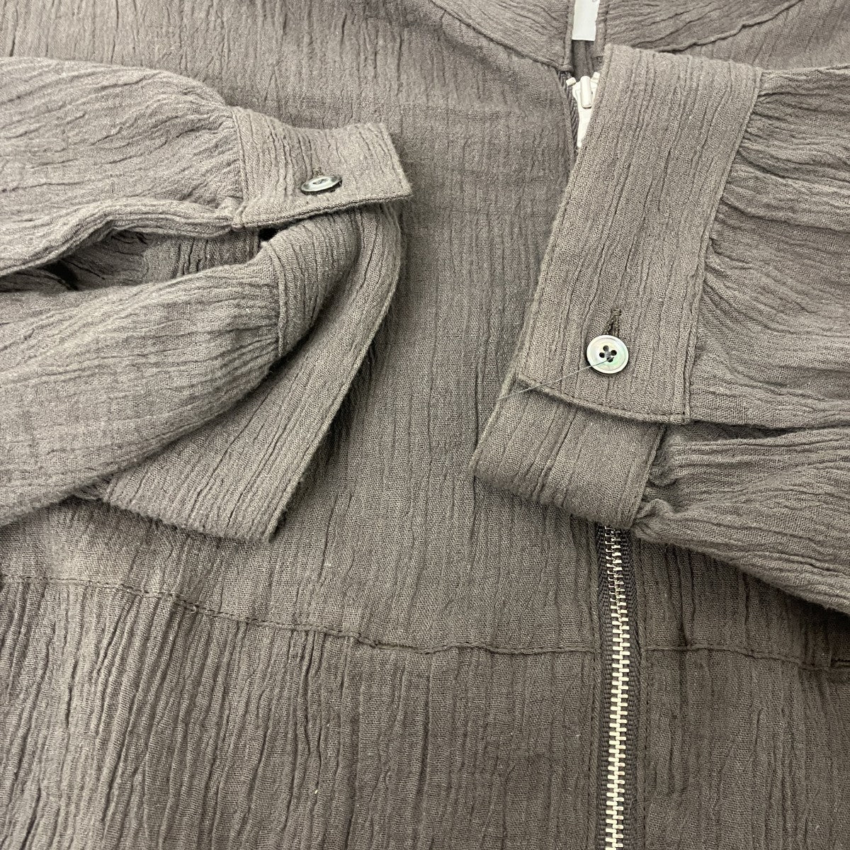 CREPE HALF ZIP SHIRT クレープハーフジップシャツ