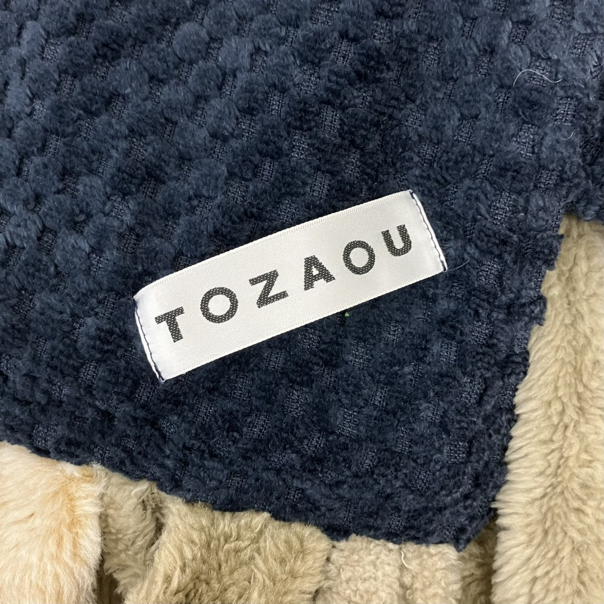 ファー付きワッフルマフラー