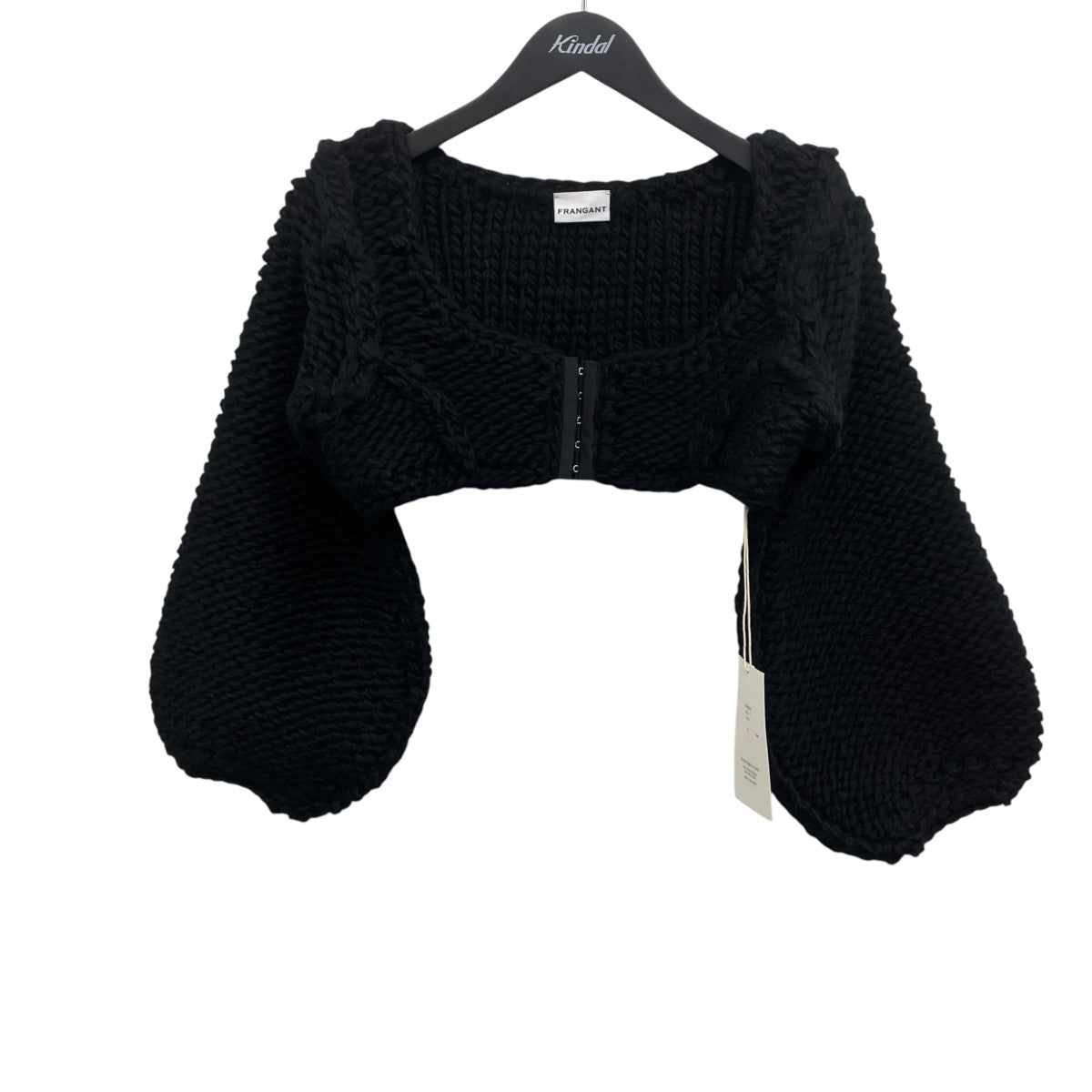 Chunk hand knit クロップドデザインカーディガン