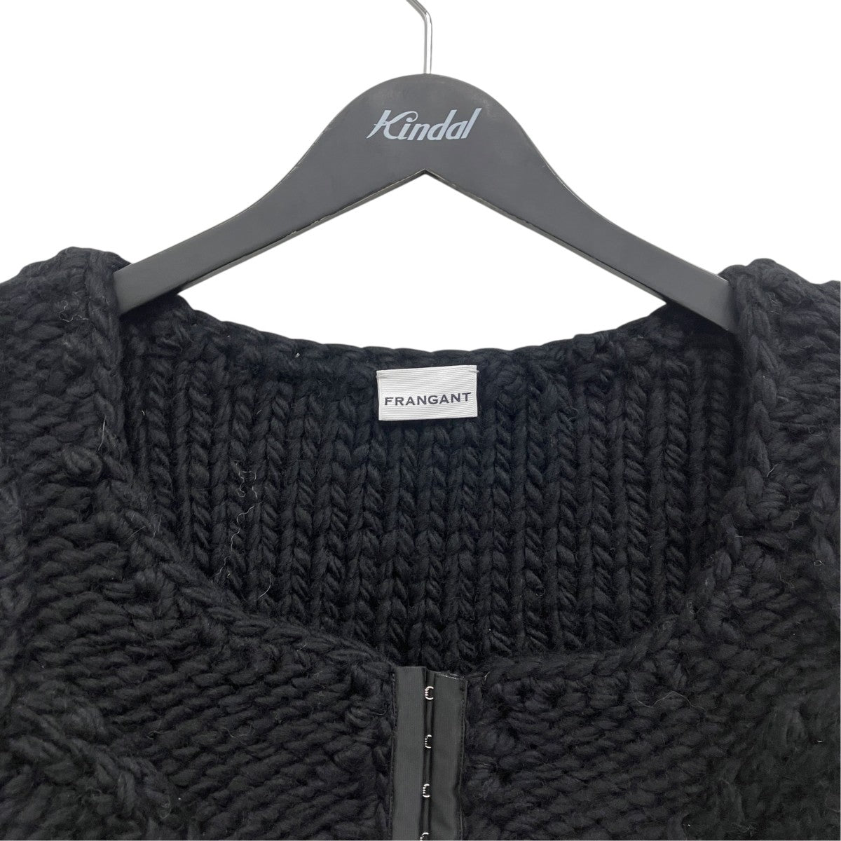 Chunk hand knit クロップドデザインカーディガン