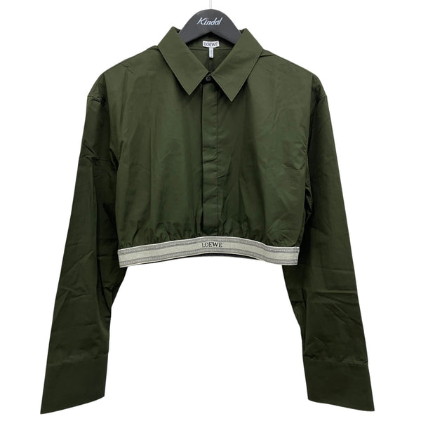 LOEWE(ロエベ) クロップシャツ S359Y05XAX オリーブ サイズ 38｜【公式