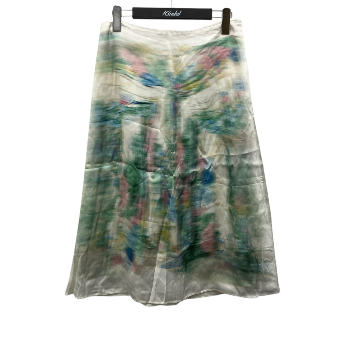WOMEN BLURRED PRINT MIDI SKIRT