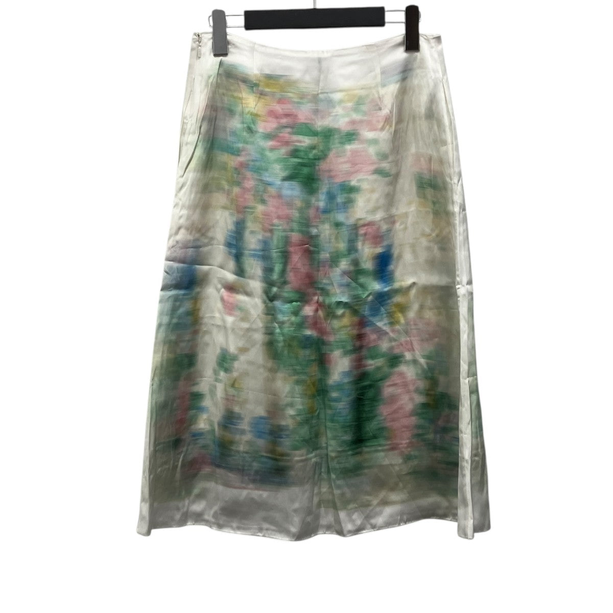 WOMEN BLURRED PRINT MIDI SKIRT