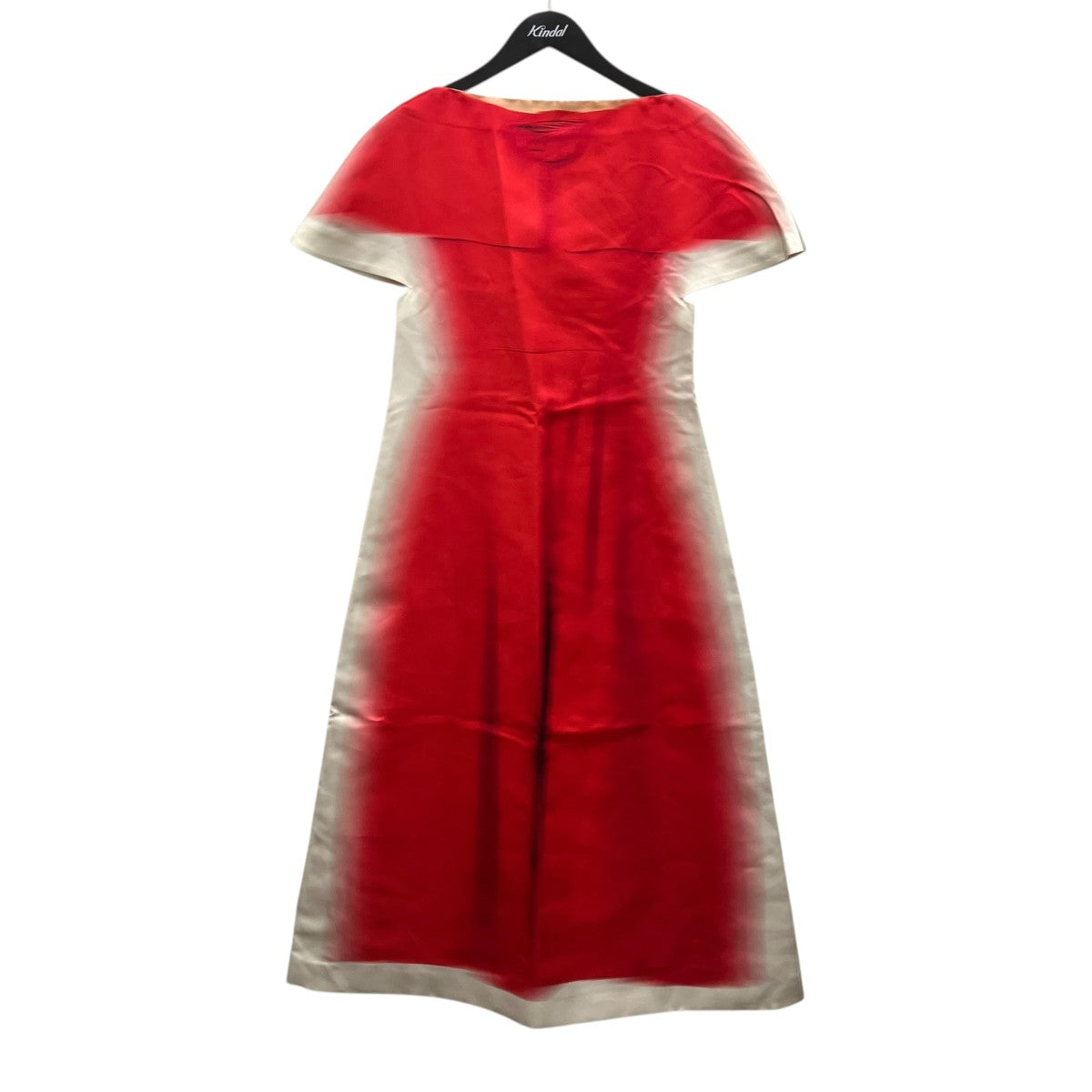 BLURRED PRINT DRESS IN RED AND WHITE