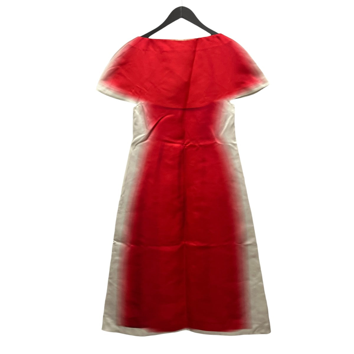 BLURRED PRINT DRESS IN RED AND WHITE