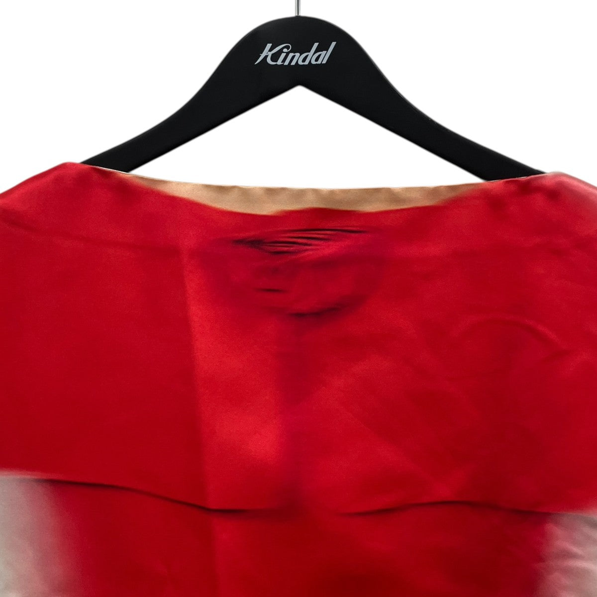BLURRED PRINT DRESS IN RED AND WHITE
