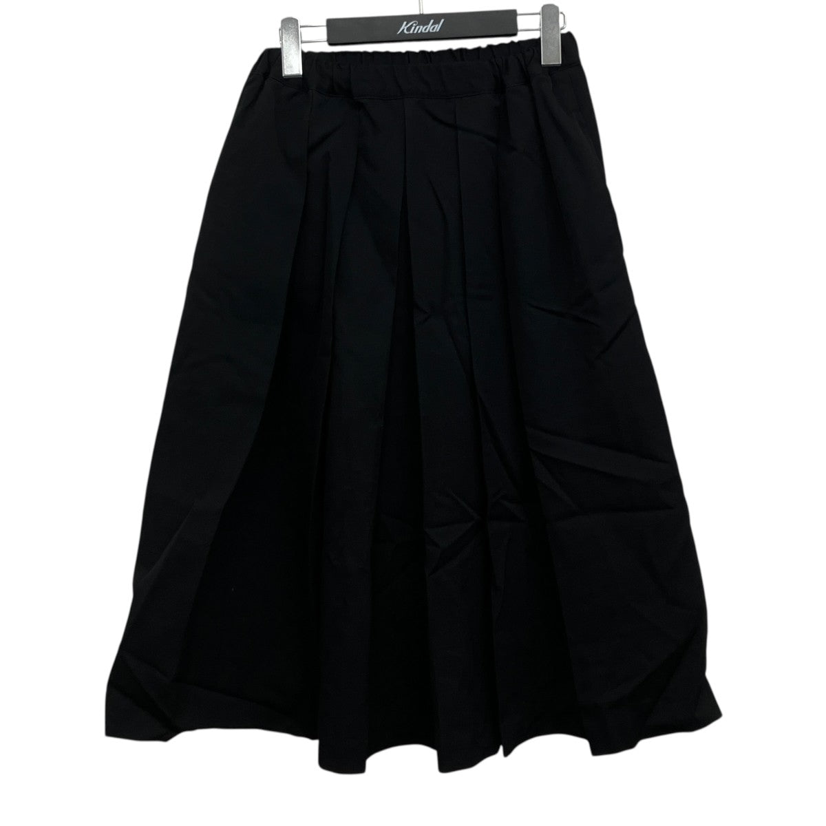 BLACK PLEATED WOOL SKIRT フリルバルーンスカート