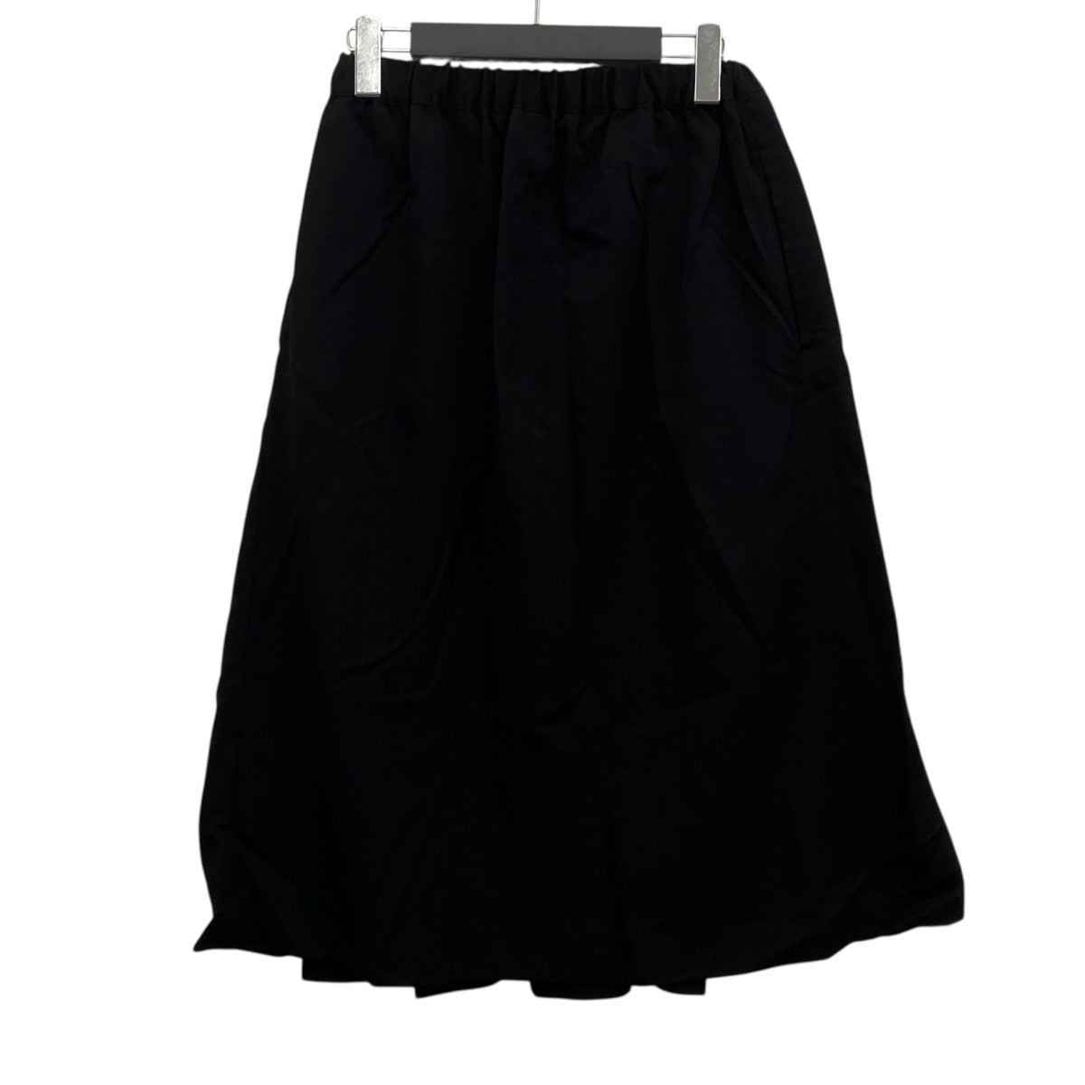 BLACK PLEATED WOOL SKIRT フリルバルーンスカート