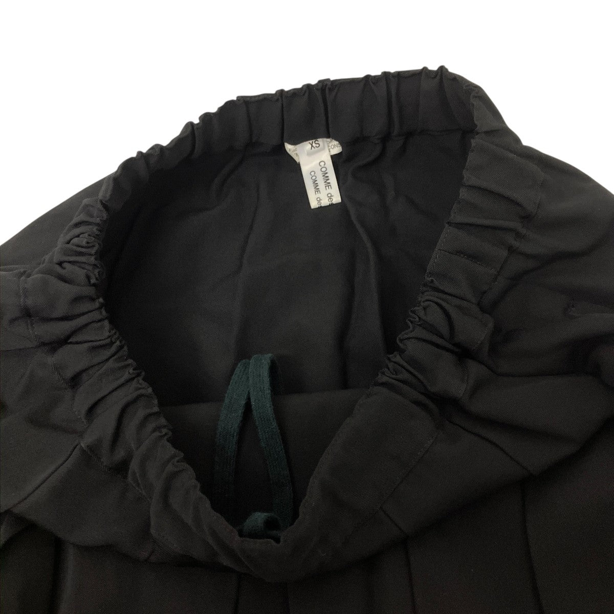 BLACK PLEATED WOOL SKIRT フリルバルーンスカート