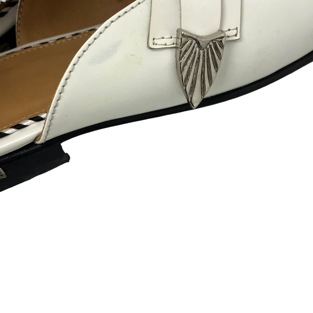 LEATHER STUDDED ACCENTS MULES ミュール