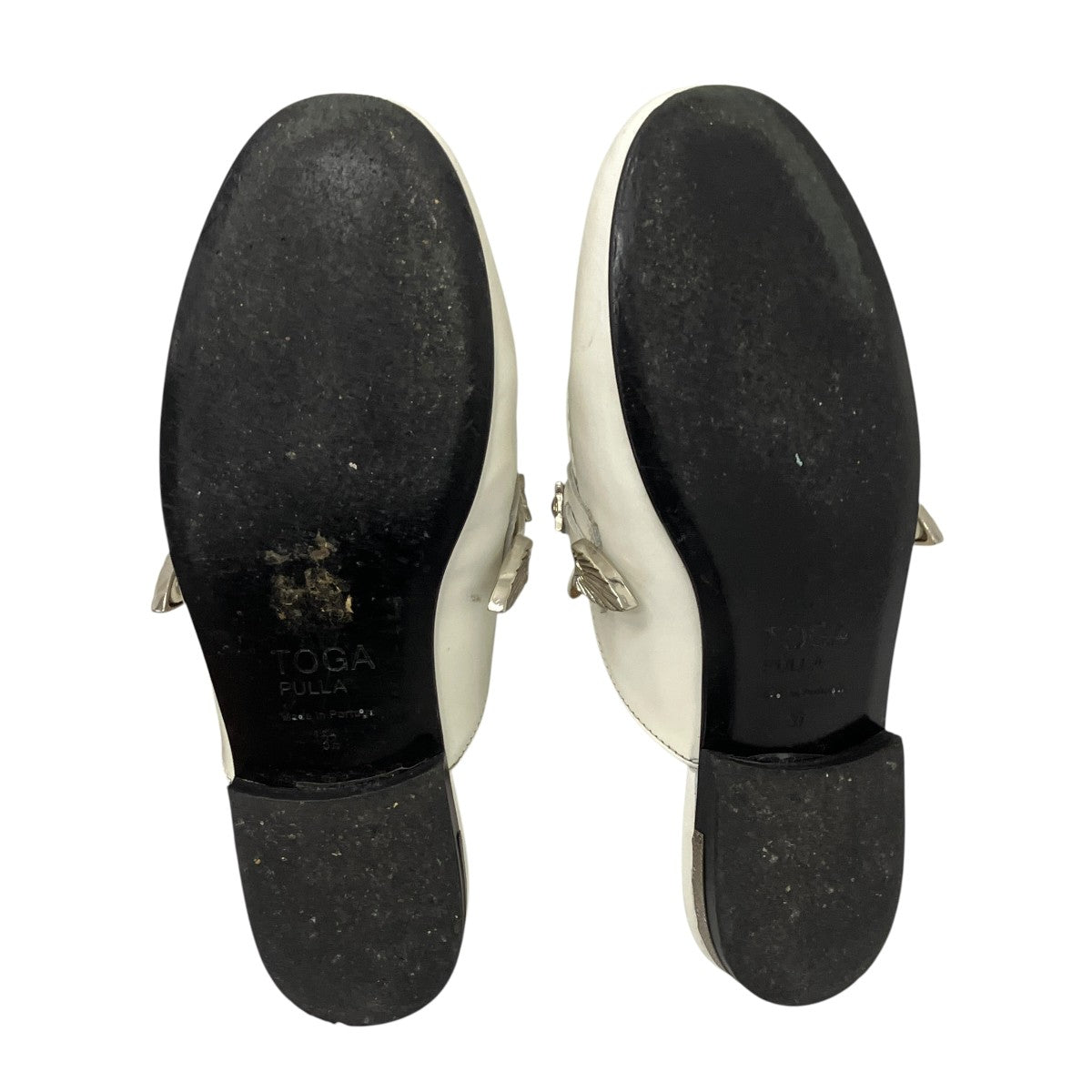 LEATHER STUDDED ACCENTS MULES ミュール