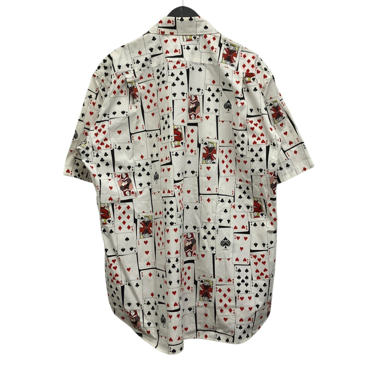 Logo Print Button Check Shirt トランプデザインシャツ
