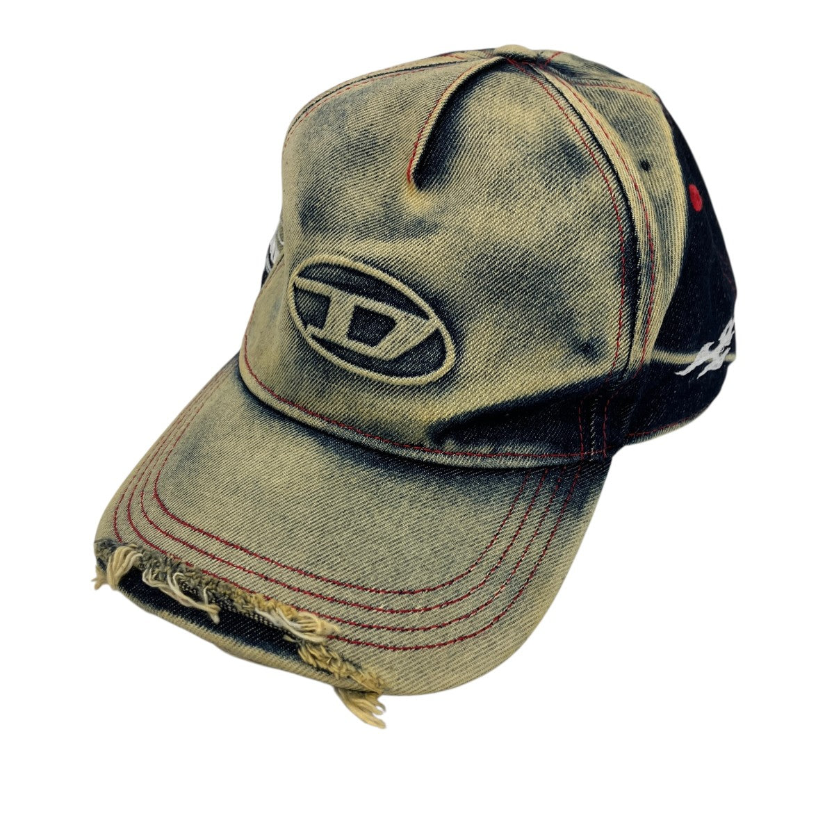 DIESEL ユーズド加工デザインキャップ 古着・中古-1枚目のアイテム画像