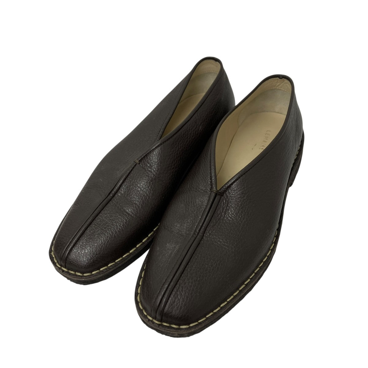 PIPED CREPE SLIPPERSレザーフラットシューズ