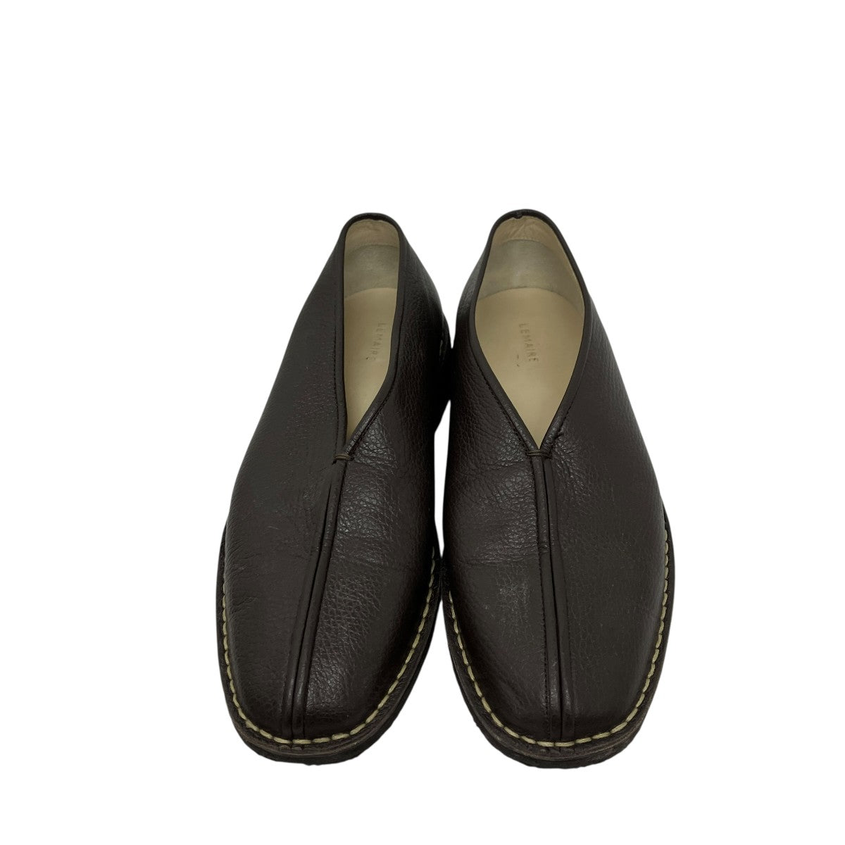 PIPED CREPE SLIPPERSレザーフラットシューズ