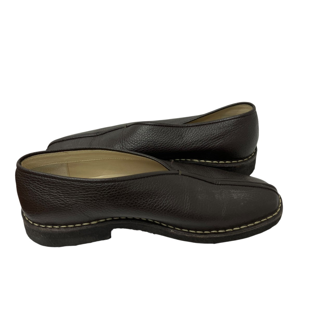 PIPED CREPE SLIPPERSレザーフラットシューズ