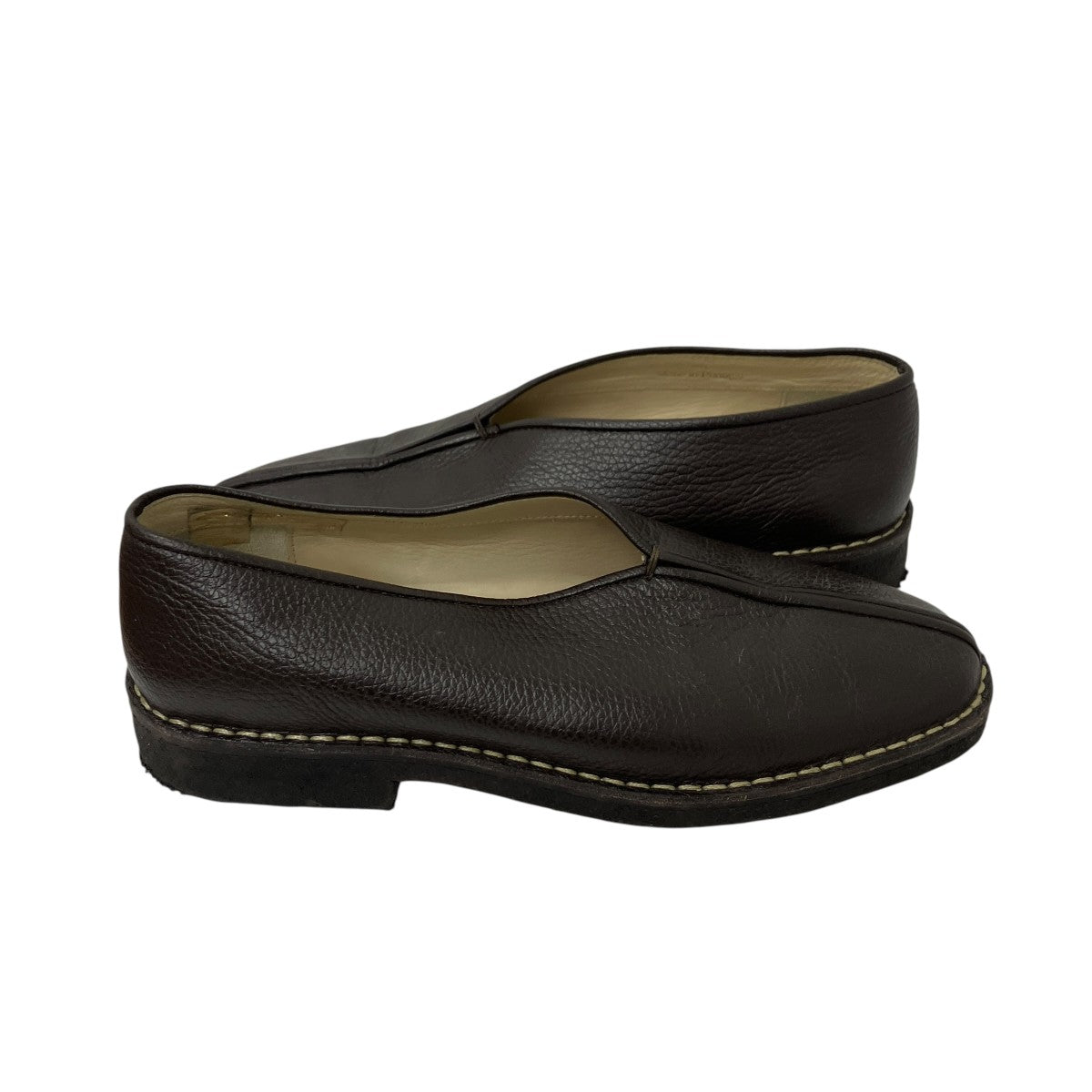 PIPED CREPE SLIPPERSレザーフラットシューズ